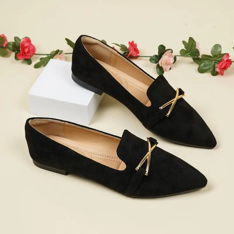 Marimo | Metallic-Schnallen-Dekor Flats