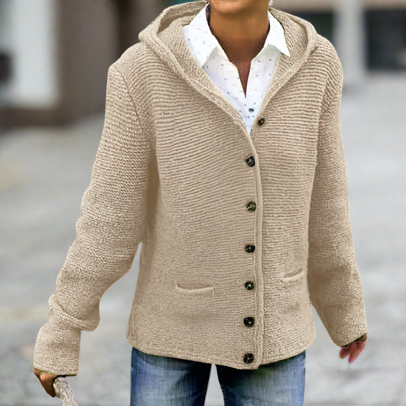 Livia | Strickjacke mit Weichem Material und Kapuze für Damen