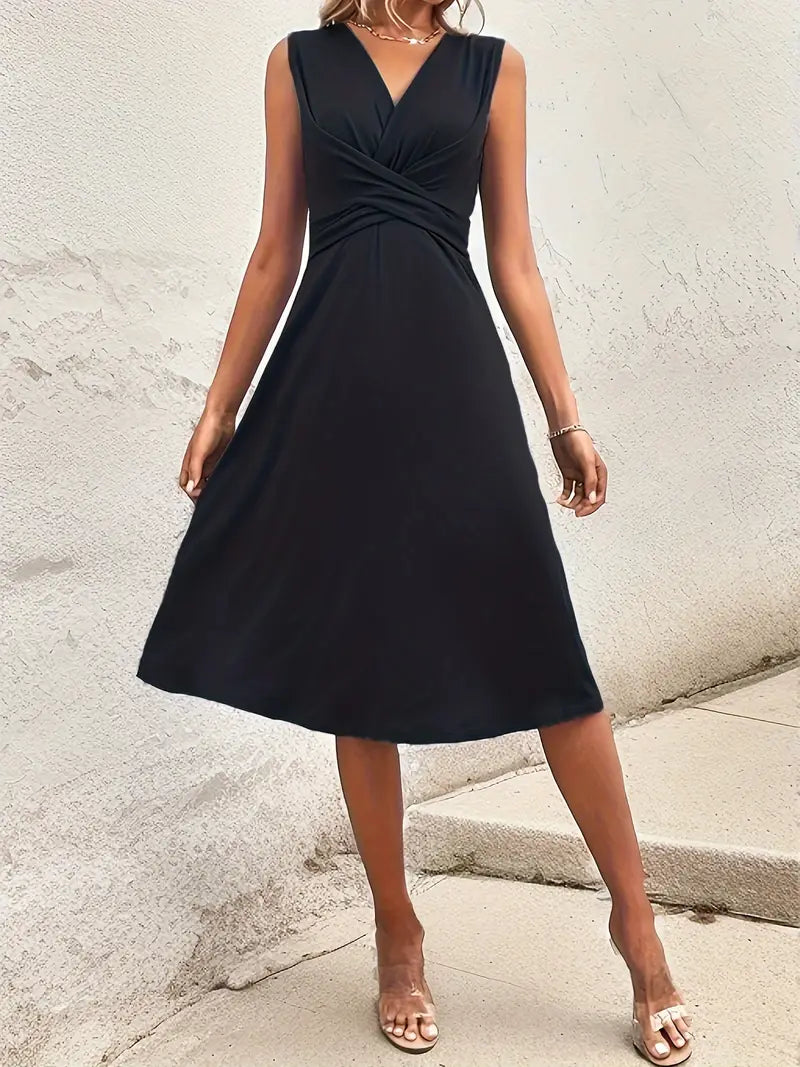 Selene | Midi-Kleid mit Eleganz und V-Ausschnitt für Frauen
