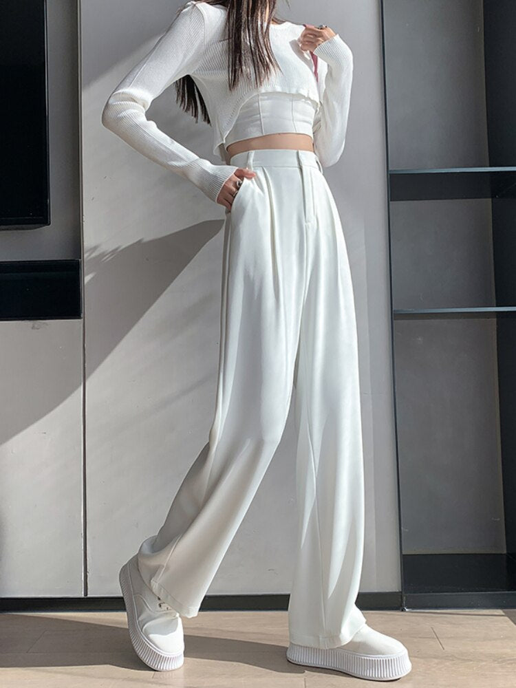 Sofia | Palazzo-Hose mit Luftigem Chiffon und Hoch Tailliert für Damen