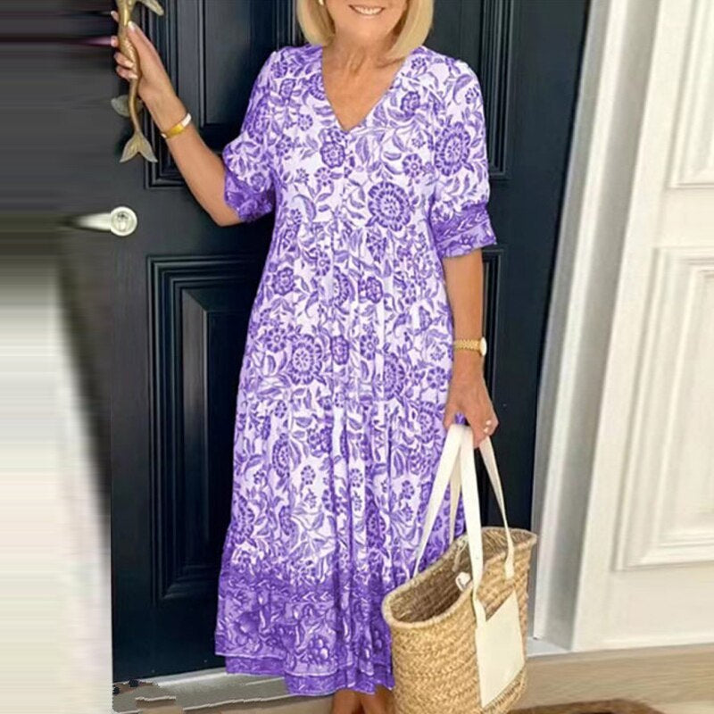 Lydia | Maxikleid mit Boho-Chic und Flauschiger Silhouette für Damen
