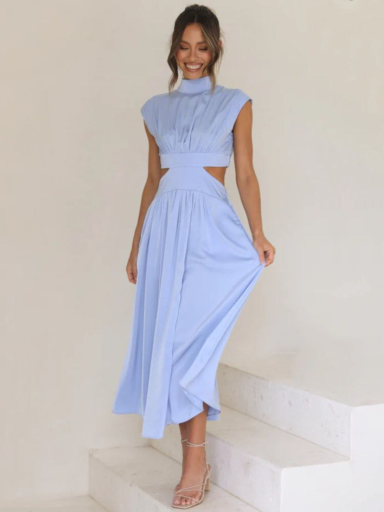 Siena | Midi-Kleid mit Eleganten Cut-Outs und Fließendem Stoff für Frauen