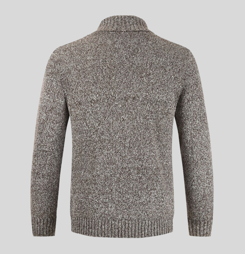 Leander | Cardigan mit Klobiger Rippstricktextur und Schalkragen für Herren