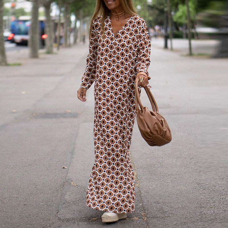 Luna | Maxikleid mit Atmungsaktivem Stoff und Fesselndem Muster für Frauen