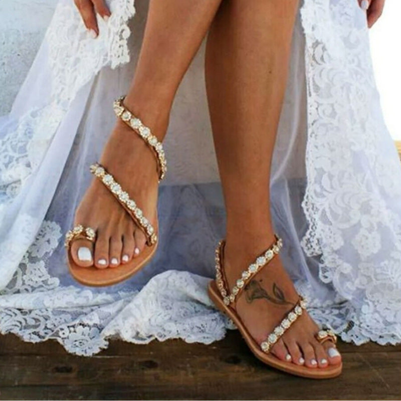 Melissa | Boho Strand Strass Flipflops
