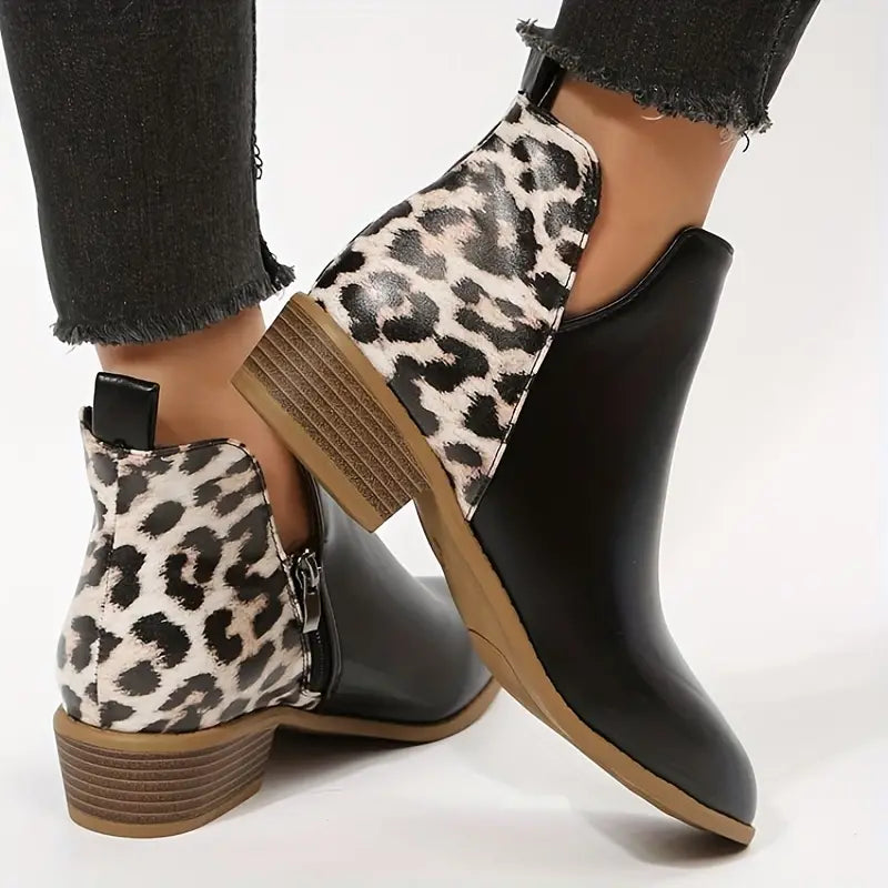 Zarina | Knöchelstiefel mit elegantem Leopardenmuster und praktischem Reißverschluss für Frauen