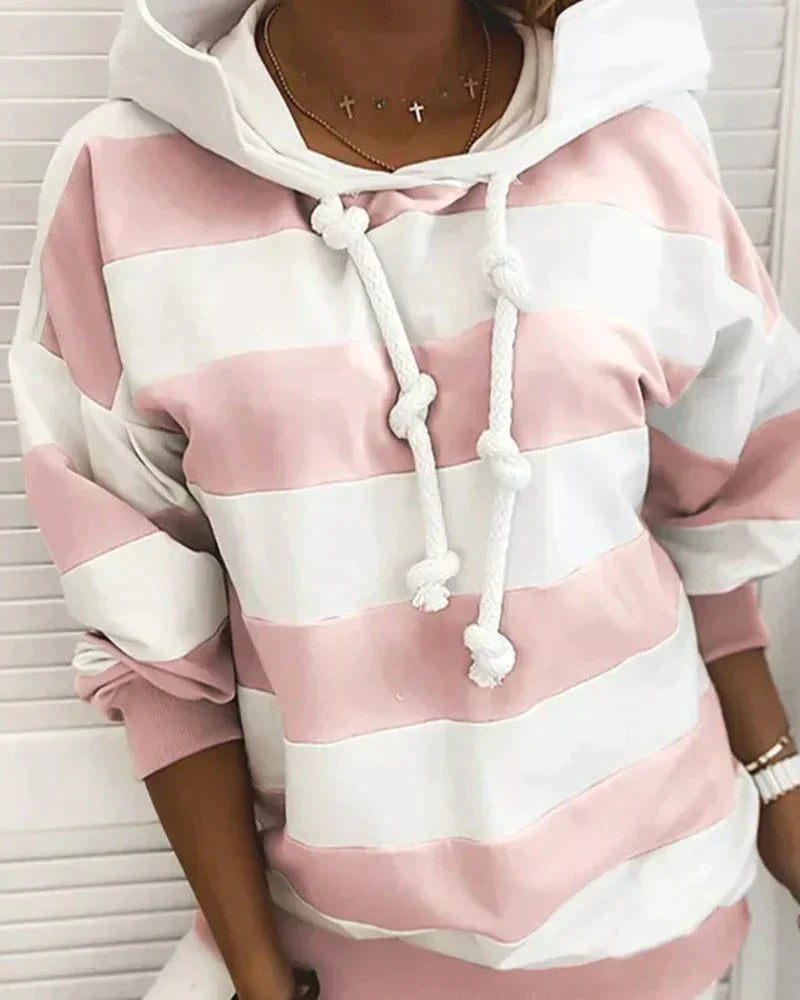 Marina | Kapuzenpullover mit Nautischem Streifen-Design und Entspannter Passform für Frauen