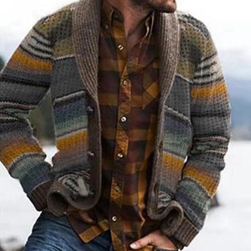 Liora | Strickjacke mit Mehrfarbigem Streifenmuster und Gemütlichem Design für Damen