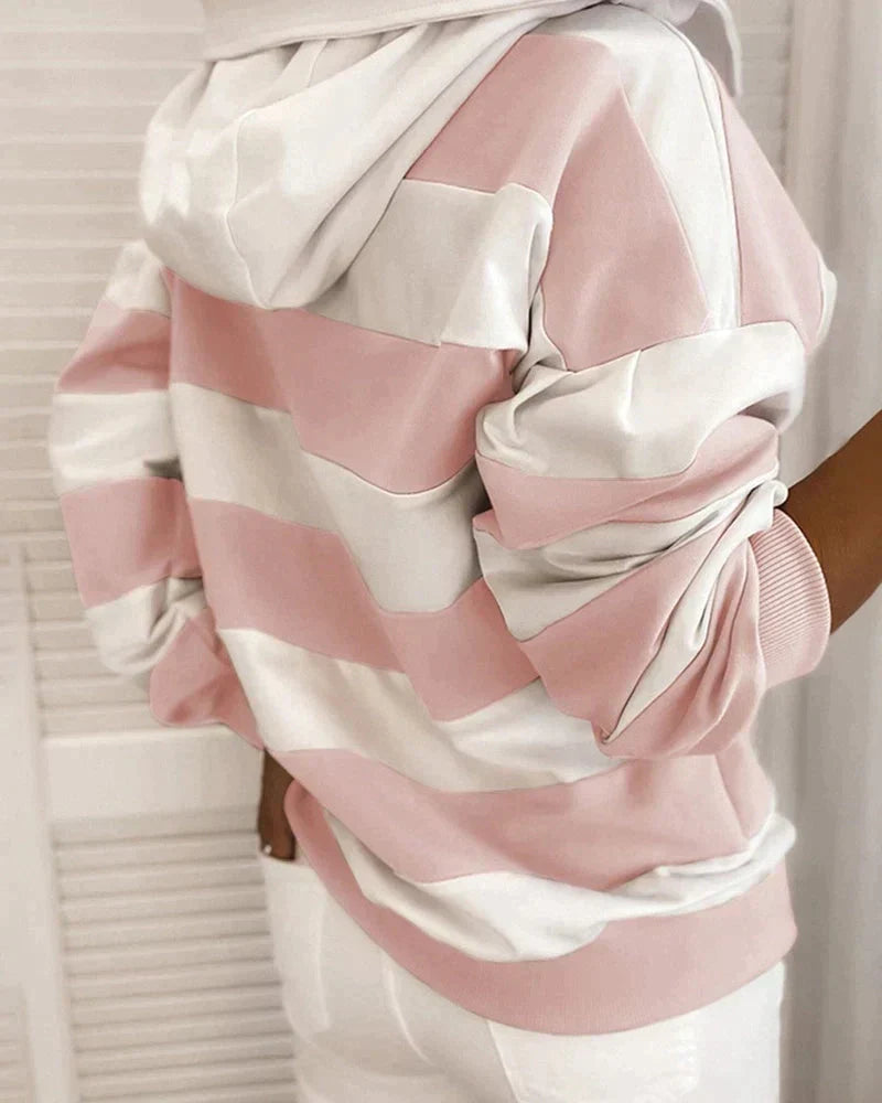 Marina | Kapuzenpullover mit Nautischem Streifen-Design und Entspannter Passform für Frauen