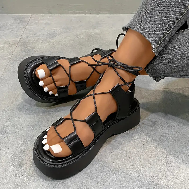 Kreuny | Komfort-Plattform-Schuhe mit Kreuzmuster