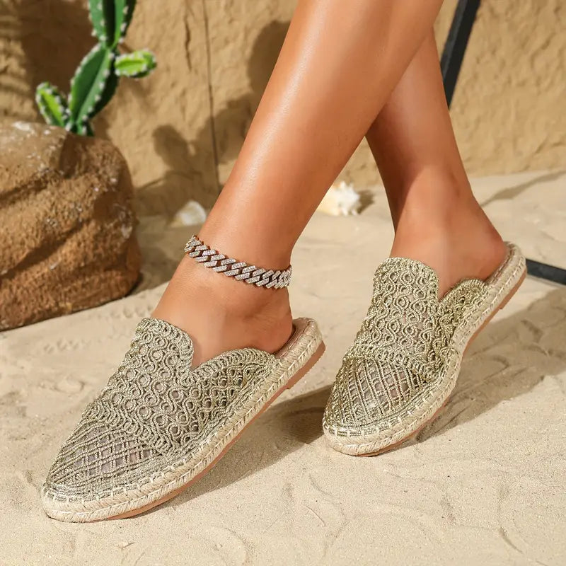 Esperanda | Geschlossene Espadrille-Slides mit Hohl-Design