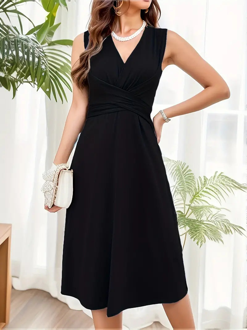 Selene | Midi-Kleid mit Eleganz und V-Ausschnitt für Frauen