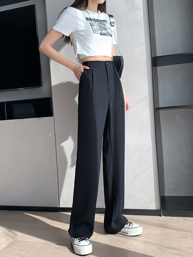 Sofia | Palazzo-Hose mit Luftigem Chiffon und Hoch Tailliert für Damen