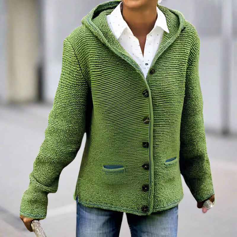 Livia | Strickjacke mit Weichem Material und Kapuze für Damen