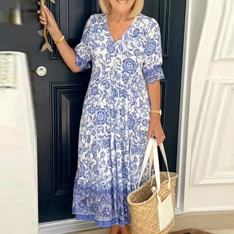 Lydia | Maxikleid mit Boho-Chic und Flauschiger Silhouette für Damen