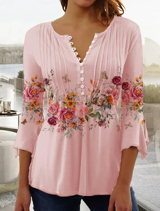 Liana | Bluse mit Leichtem Stoff und Floralprint für Frauen