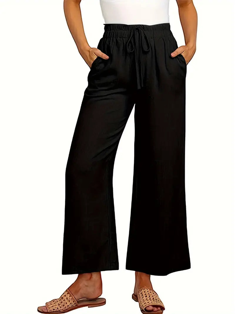 Alyssa - Hohe Taille Leinenhose für Damen