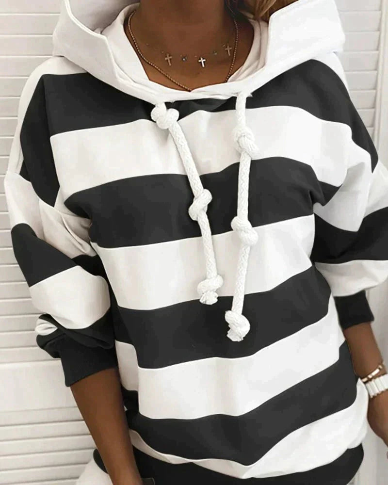 Marina | Kapuzenpullover mit Nautischem Streifen-Design und Entspannter Passform für Frauen