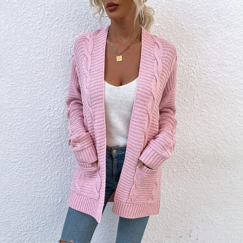 Leona | Cardigan mit Gemütlichem Strick und Fronttaschen für Frauen
