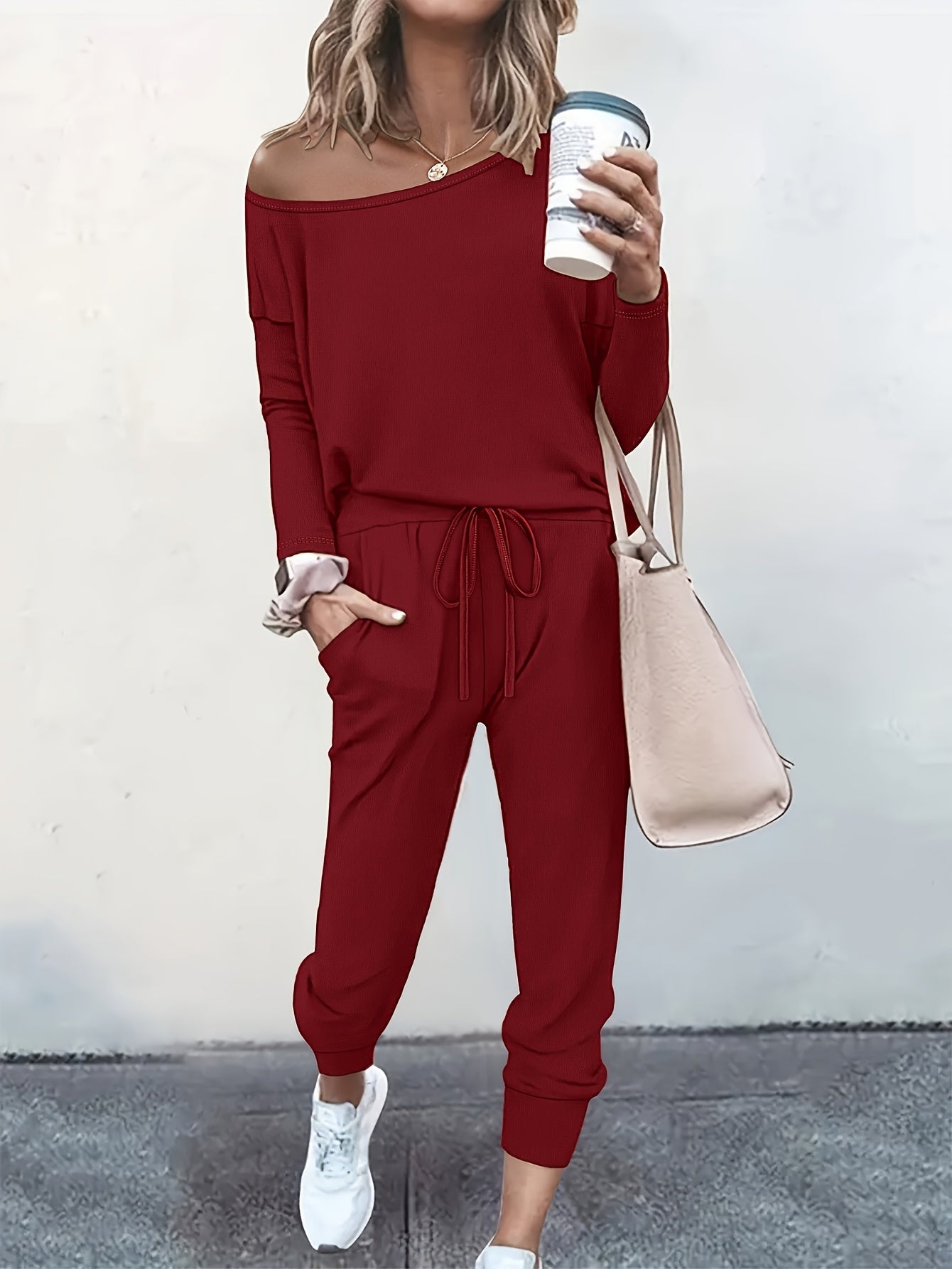 Soraya - Slant Shoulder Zweiteiler Damen Elegant