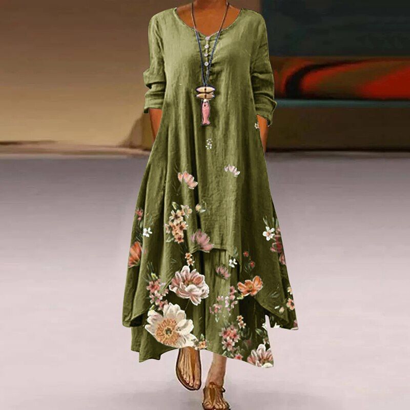 Sienna | Maxi-Kleid mit Atmungsaktivem Stoff und Asymmetrischem Saum für Damen