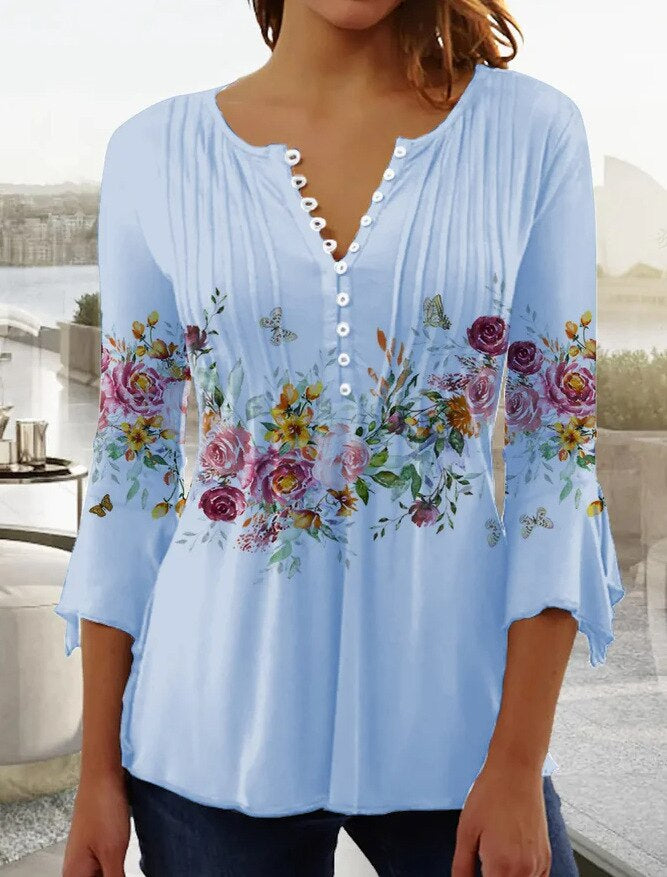 Liana | Bluse mit Leichtem Stoff und Floralprint für Frauen