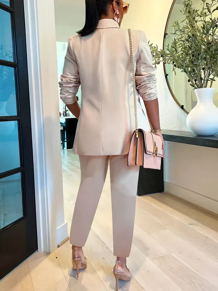 Catherine - Elegantes Set aus solider Blazer und Hose
