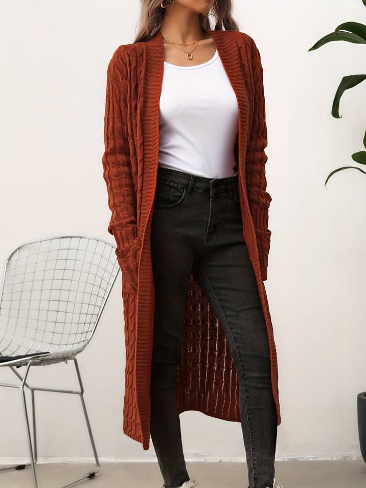 Lydia - Gestrickte lange Jacke für Damen