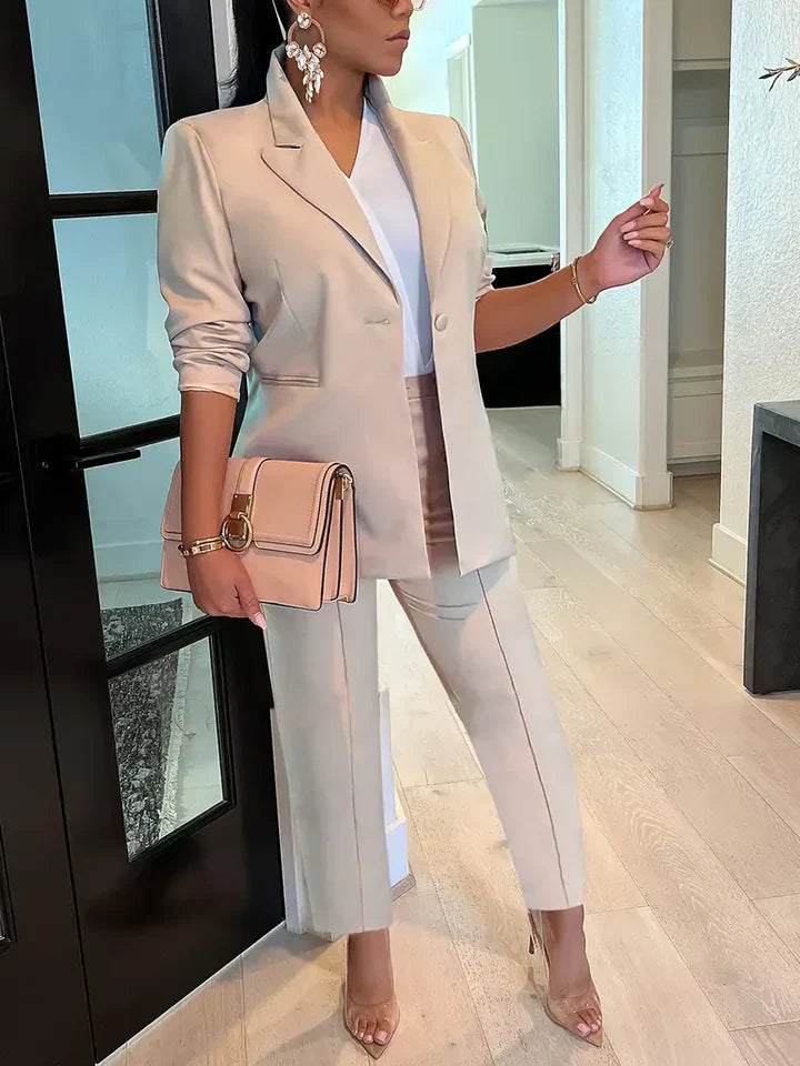 Catherine - Elegantes Set aus solider Blazer und Hose
