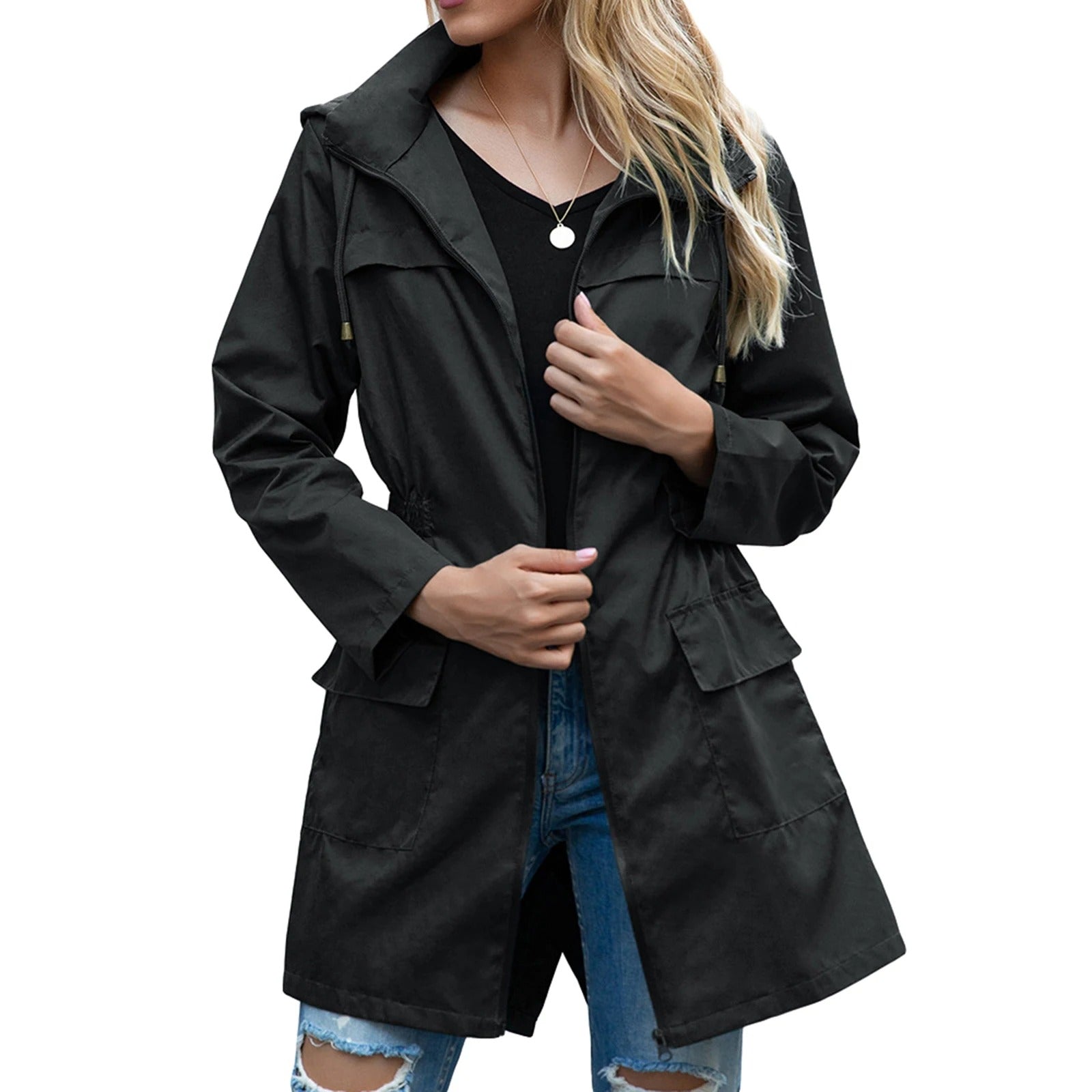 Campbell - Leichte winddichte und wasserdichte lange Sommerjacke