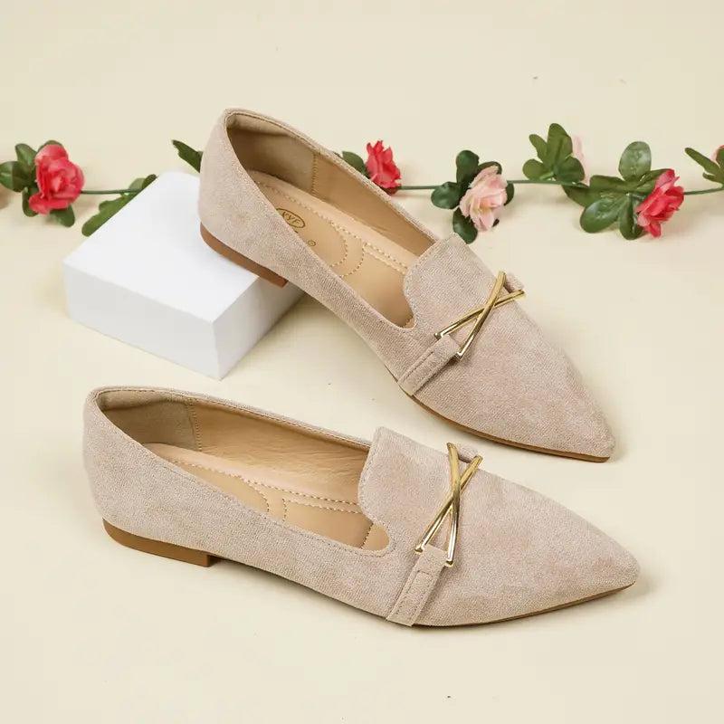 Marimo | Metallic-Schnallen-Dekor Flats
