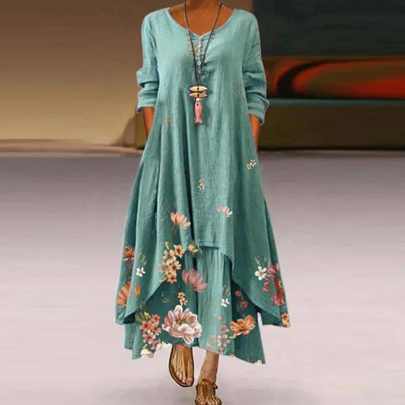 Sienna | Maxi-Kleid mit Atmungsaktivem Stoff und Asymmetrischem Saum für Damen