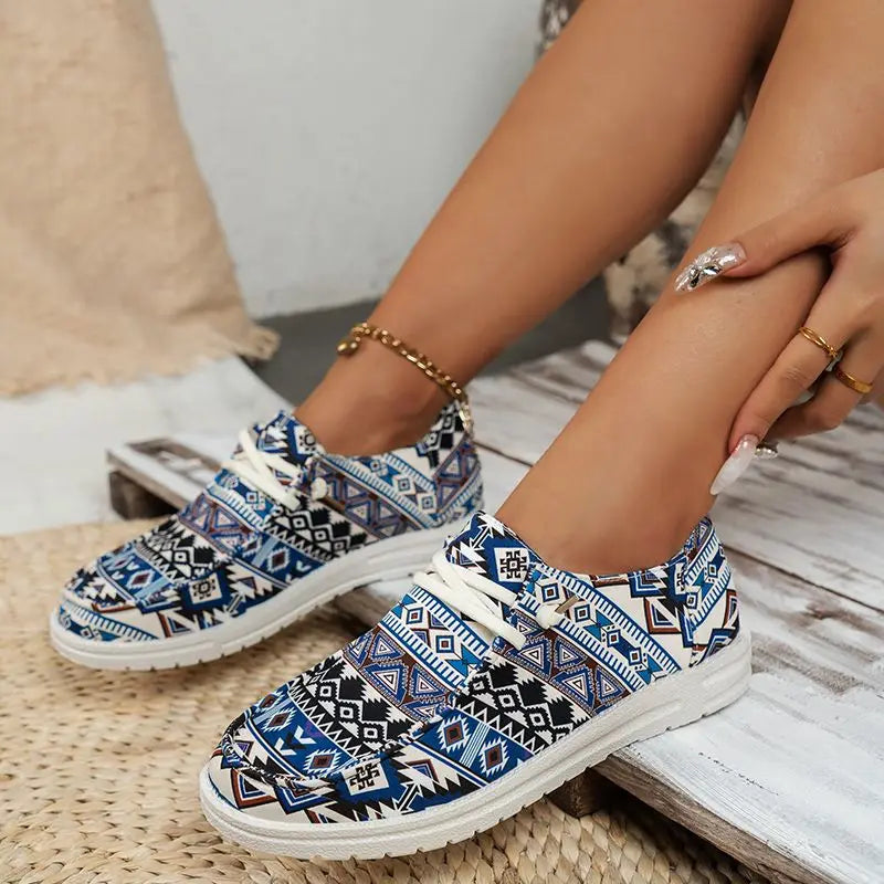 Naia - Flache Segeltuchschuhe für Frauen