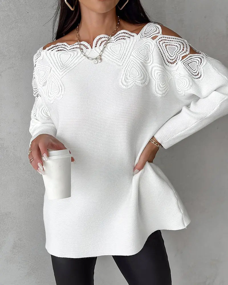 ElegantAura - Einzigartiger Patchwork-Pullover