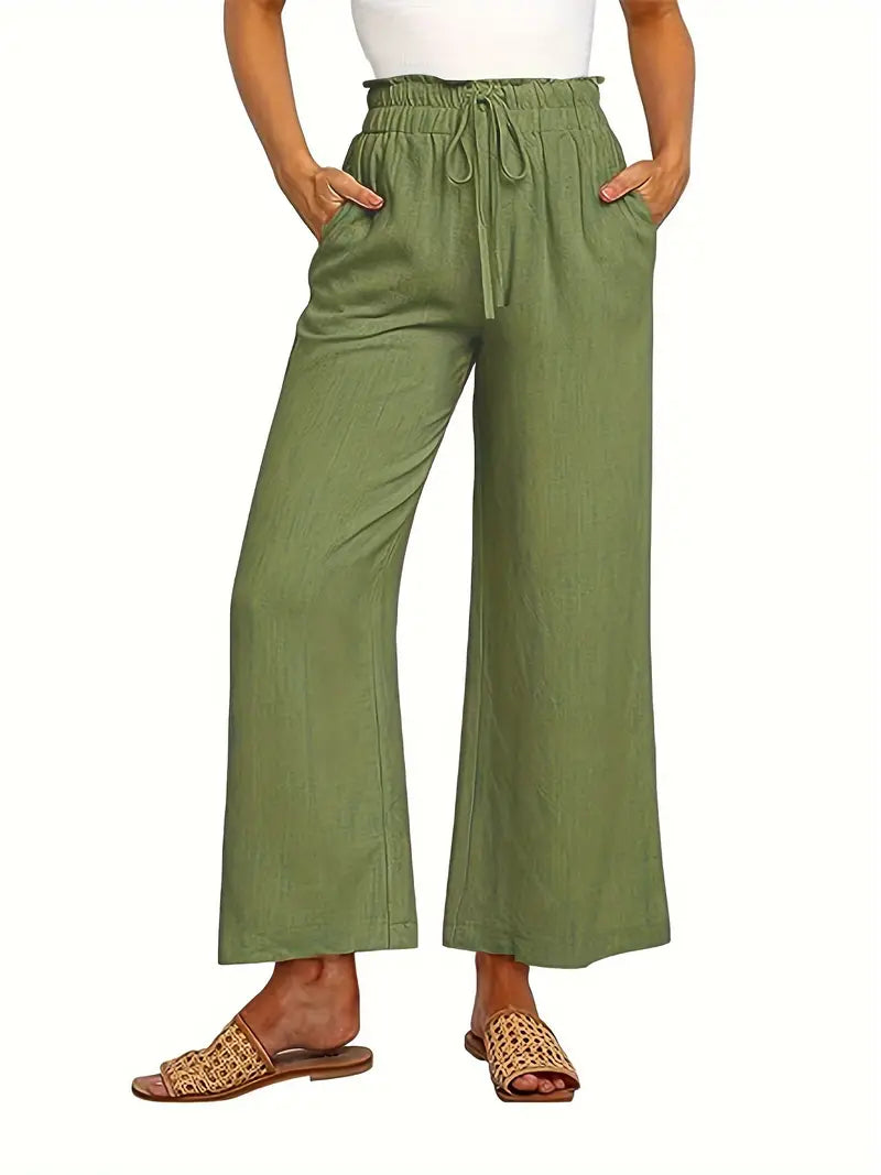 Alyssa - Hohe Taille Leinenhose für Damen