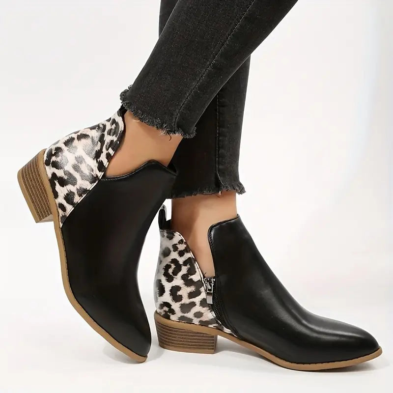 Zarina | Knöchelstiefel mit elegantem Leopardenmuster und praktischem Reißverschluss für Frauen