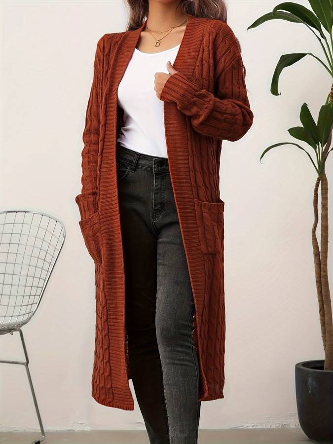 Lydia - Gestrickte lange Jacke für Damen