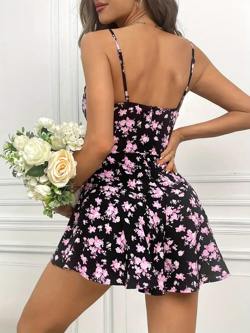 Sienna | Minikleid mit Atmungsaktivem Stoff und Verspielt Floralem Muster für Frauen