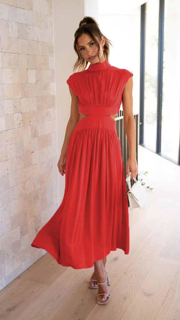 Siena | Midi-Kleid mit Eleganten Cut-Outs und Fließendem Stoff für Frauen