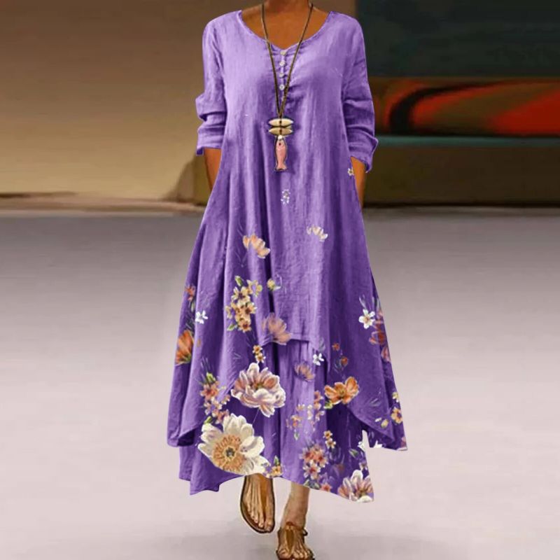 Sienna | Maxi-Kleid mit Atmungsaktivem Stoff und Asymmetrischem Saum für Damen
