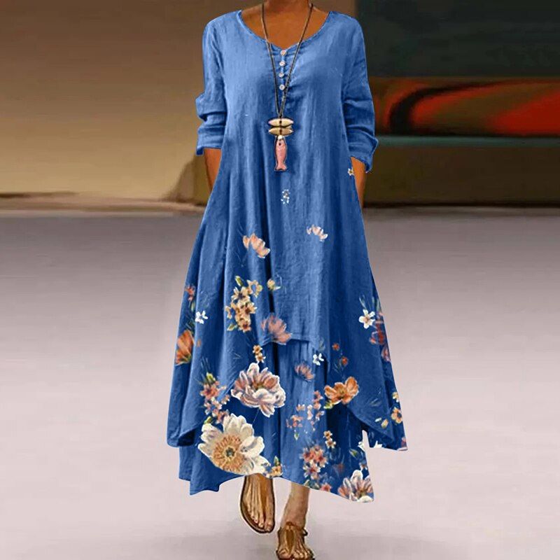 Sienna | Maxi-Kleid mit Atmungsaktivem Stoff und Asymmetrischem Saum für Damen