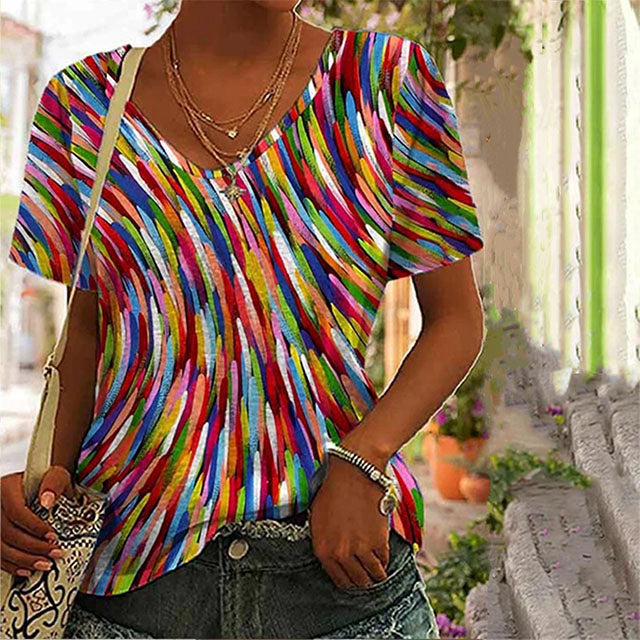 Lara - Lässiges Buntes T-Shirt