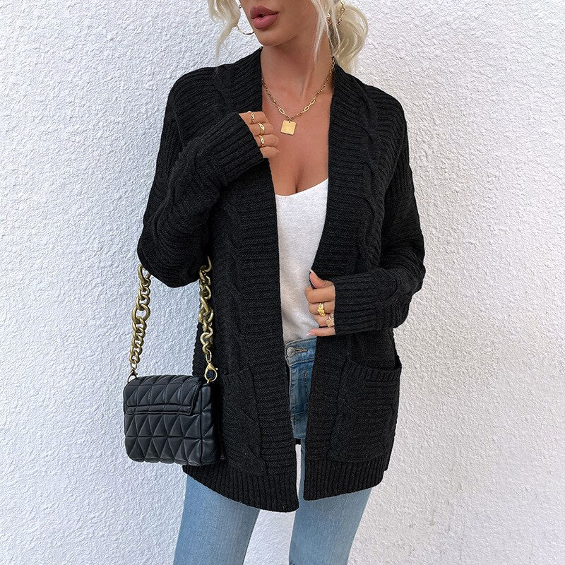 Leona | Cardigan mit Gemütlichem Strick und Fronttaschen für Frauen