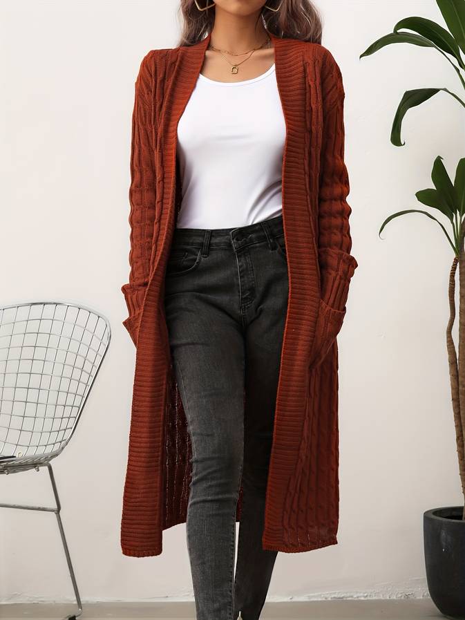 Lydia - Gestrickte lange Jacke für Damen