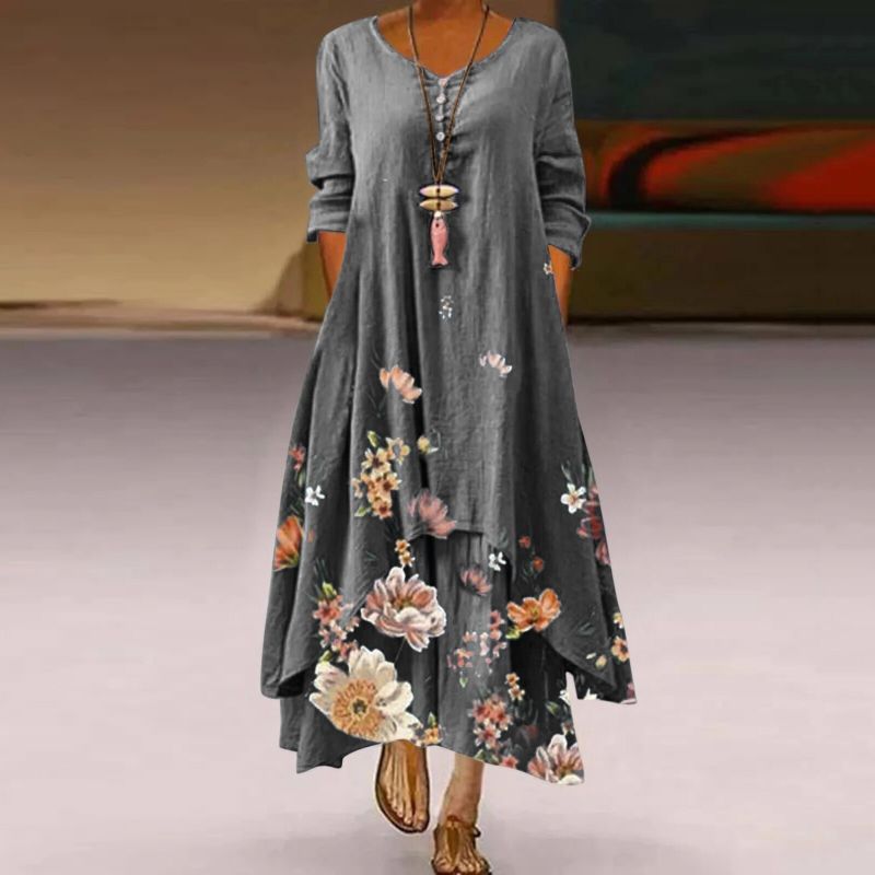 Sienna | Maxi-Kleid mit Atmungsaktivem Stoff und Asymmetrischem Saum für Damen