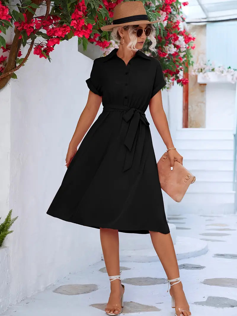 Livia | Hemdkleid mit leichtem Stoff und akzentuierendem Gürtel für Frauen