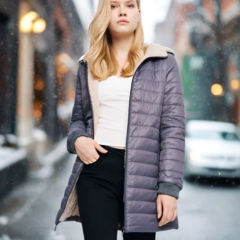 Livia | Steppwinterjacke mit Isolierter Kapuze und Gemütlichem Design für Damen