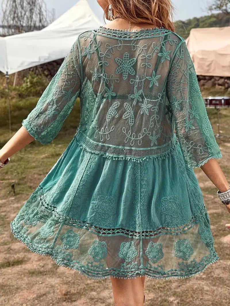 Bikini-Cover Up - Lace - Durchschauen - Cover Up Kleid - Boho-Stil