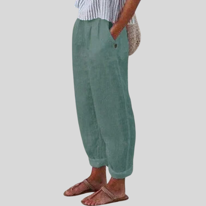 Livia | Leinenhose mit Bequemem Schnitt und Praktischen Taschen für Damen