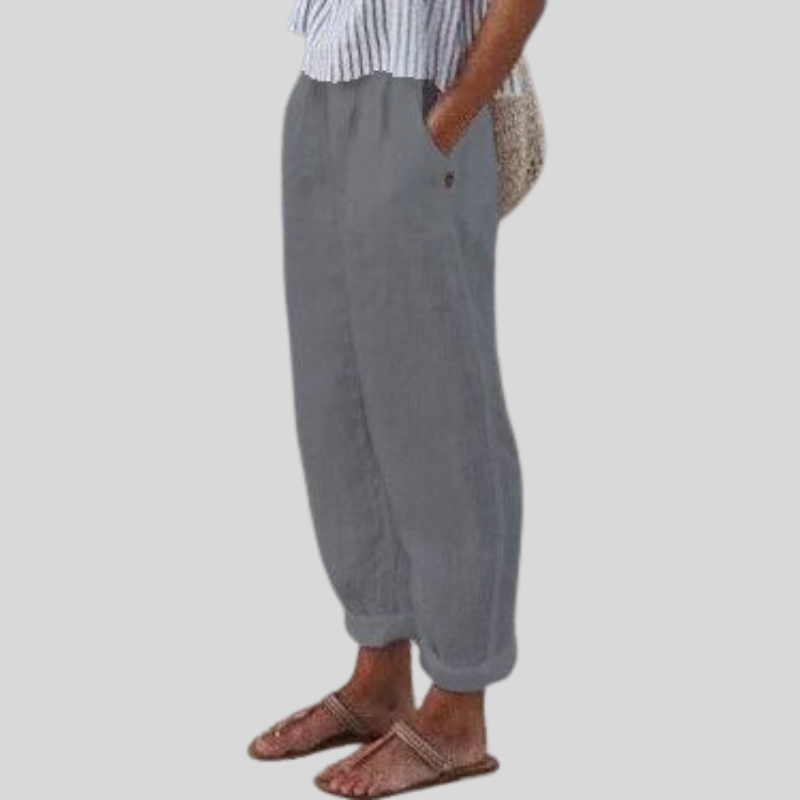 Livia | Leinenhose mit Bequemem Schnitt und Praktischen Taschen für Damen